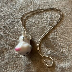 Puppy In My Pocket, Vintage necklace White Dog Pendant Necklace